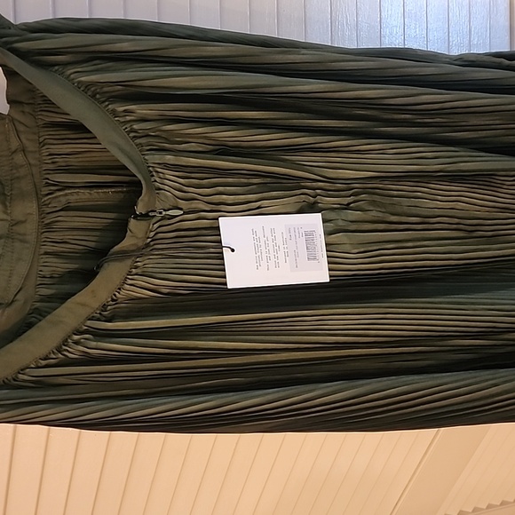 NWT - Rue Stiic Olga backless midi dress in  Douglas Fur (Green). Sold out color - Picture 6 of 7
